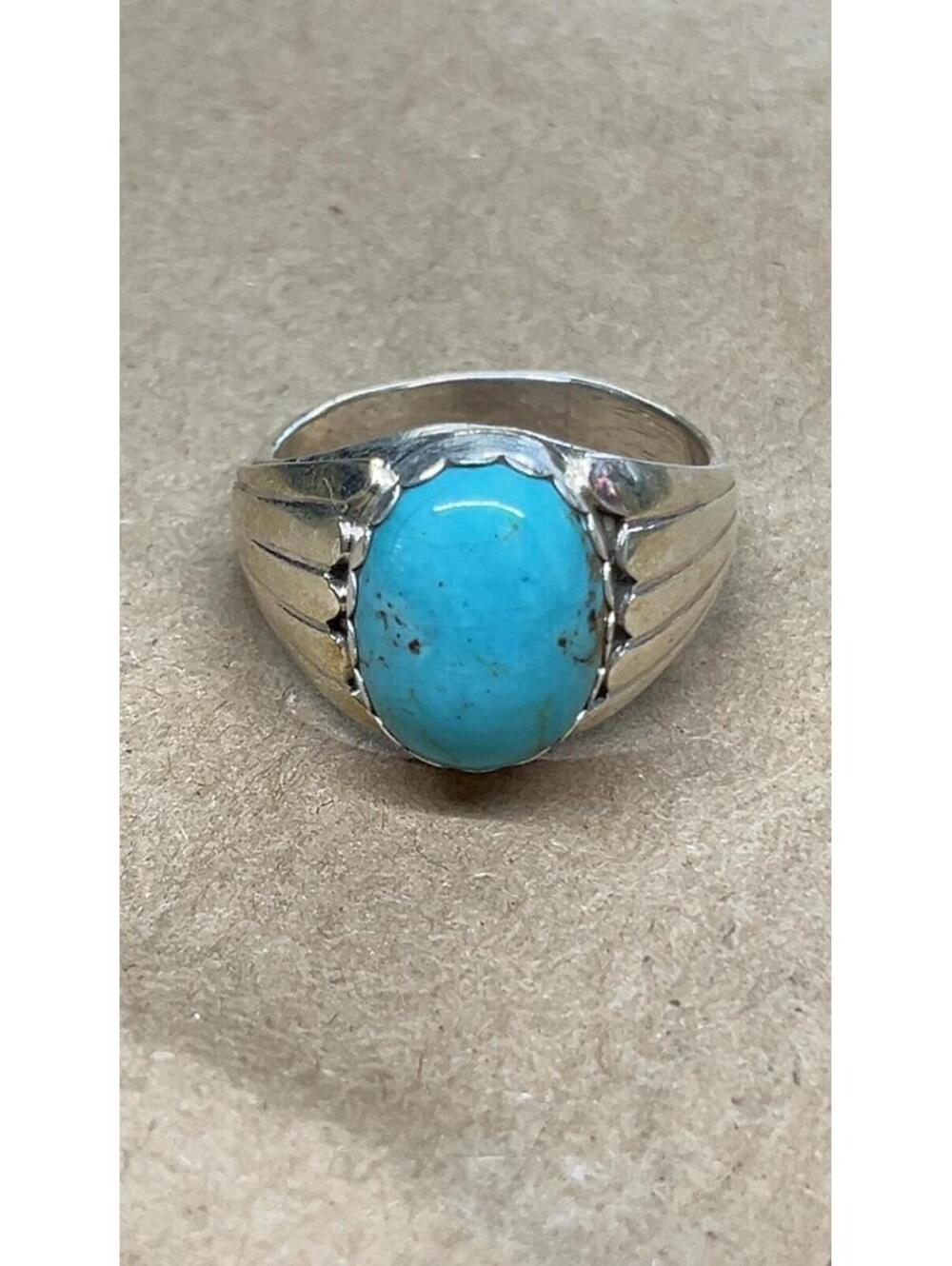 Native American Navajo sterling silver turquoise design ring size 12.5 men’s